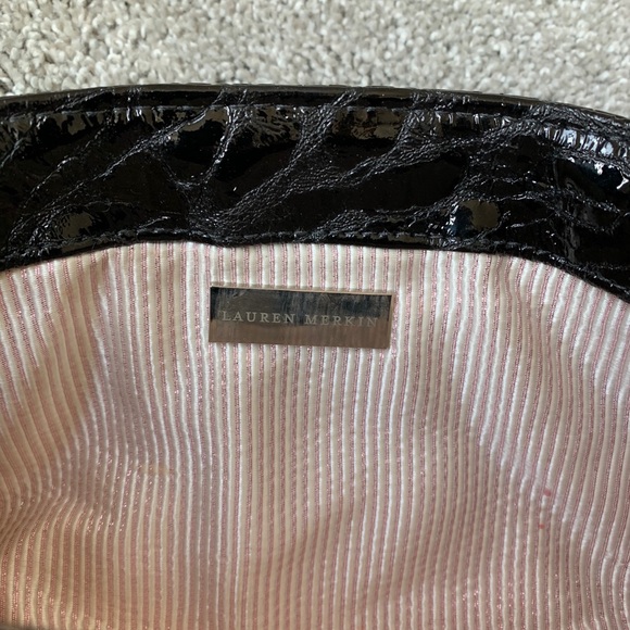 Lauren Merkin Textured Patent Black Clutch - Picture 6 of 6
